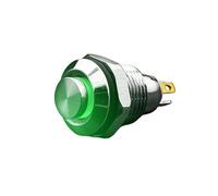 1PC 10mm Metal Push Button Switch with green LED Indicator Self-locking Latching 4 Pins High Head 1.8V RNUMLIGH