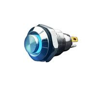 1PC 10mm Metal Push Button Switch with WHITE LED Indicator Self-locking Latching 4 Pins High Head 1.8V