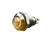 1PC 10mm Metal Push Button Switch with Yellow LED Indicator Self-reset Momentary 4 Pins High Head 1.8V