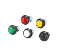 1pc 12mm Small Push Red Button Switch Self-Locking Fixed Latching Big Ball Head Doorbell Access Control