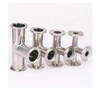 1pc 2.5" Tri Clamp Equal Tee 304 Stainless Steel Ferrule Connector Fit Tube OD 63 mm CBQZCHWDKT