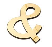 1pc 20cm Gold Acrylic Mirror English Letters Wall Stickers Birthday Decoration Festival Party(And)