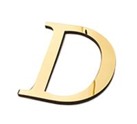 1pc 20cm Gold Acrylic Mirror English Letters Wall Stickers Birthday Decoration Festival Party(D)
