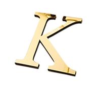 1pc 20cm Gold Acrylic Mirror English Letters Wall Stickers Birthday Decoration Festival Party(K)