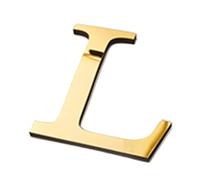 1pc 20cm Gold Acrylic Mirror English Letters Wall Stickers Birthday Decoration Festival Party(L)