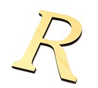 1pc 20cm Gold Acrylic Mirror English Letters Wall Stickers Birthday Decoration Festival Party(R)