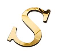 1pc 20cm Gold Acrylic Mirror English Letters Wall Stickers Birthday Decoration Festival Party(S)
