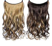 1pc 22 Inches Clip On Wire Fish Line Hair Extensions Secret Invisible One Piece For Ombre Synthetic Hairpiece(31)