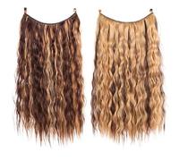 1pc 22 Inches Clip On Wire Fish Line Hair Extensions Secret Invisible One Piece For Ombre Synthetic Hairpiece(P1B/30)