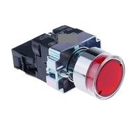 1pc 22mm Momentary XB2-BW3361 Round Push Button Switch with LED Light 1NO 12V White ZB2-BE101C