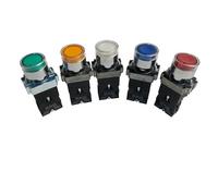 1PC 22mm Yellow NO 380V XB2 Series Momentary Self-Rest Type Push Button Switch XB2-BW3361C With LED Light Control switch