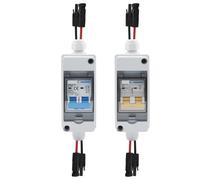 1pc 2P 600V 40A Solar photovoltaic PV Combiner Box with circuit breaker HT 2ways 1 input 1 out DC with matching wires CZMDKEXM