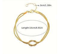 1pc/2pcs Pulsera de Acero Inoxidable Moda Nudo Serpiente Hueso Pulsera Minimalista de Joyería Adecuada para Uso Diario Joyería Opción de Regalo de Vacaciones
