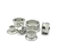 1PC 3/8" DN10 BSPT 304 Stainless Steel Internal Thread Hexagonal 25.4mm Tube Fittings Three Clip