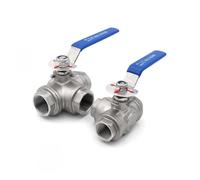1pc 3/8" SS304 Stainless BSP Female Ball Valve T Type 3 Way Ball Valve