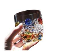 1pc 300ml Colorful Bubble Pattern Embossed Glass Cup Perfect for Whisky Water and Summer Winter Drinks Drinking Glasses