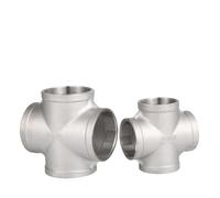 1pc 304 Stainless Steel 4 Way Female BSP Thread Water Pipe Connector Fitting 3/8" 1/2" 3/4" 1" 1-1/4" 1-1/2" 2" Equal Cross (1-1/4") Plumbing Fittings