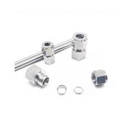 1PC 304 Stainless Steel Double Ferrule Fitting 8mm OD Tube to 3/8" Hex female thread straight joint