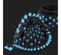 1pc 3D Printed Dragon Egg LED Nightlight Rainbow Lava Effect Golden Trim Color Changing Mood Light USB Rechargeable Desk Lamp Gift 11.5 Inch(Nightlight Blue)