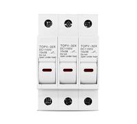 1PC 3P WITHOUT LED 1100V DC Fuse Holder 10 * 38mm Solar PV TOPV-32X Base Photovoltaic System Protection Protector CZMDKEXM