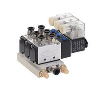 1pc 3way 4v210-08 neumático DC12V DC24V AC110 AC220 Válvula de solenoide triple W Base Push en Conectores Silenciador DUO ER (Color : 4mm Fittings, Specification : AC 220V)