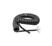 1pc 4-core 0.2mm² de resorte Cable en espiral estirable Cable de alimentación negro Núcleo de cobre puro Funda de TPU Resistente al desgaste Resistente al aceite(Stretch 3.75m)