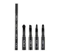 1pc 4 en 1 pincel desmalicable premium múltiples sesiones cosméticas cimas de maquillaje cosmética sellina de ojos de labio ceja kit de maquillaje de viaje portátil (negro)