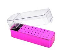 1pc 40slot Uñas Transparentes Organizadores De Broca Caja Almacenamiento Ligero Para Herramientas Manicura Agujero Contenedor