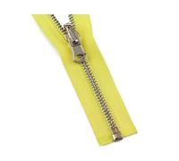 1pc 5# Open-end Metal Zipper Reversible Puller Head Zippers for DIY Clothing Sewing Accessories(Yellow,90cm)