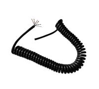 1pc 6-core 0.2mm² de resorte Cable en espiral estirable Cable de alimentación negro Núcleo de cobre puro Funda de TPU Resistente al desgaste Resistente al aceite(Stretch 3.75m)