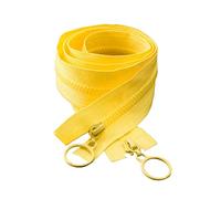 1pc 60/80/100/120/150cm 3# colores doble deslizador tirador abierto resina cremallera ropa accesorios textiles, Amarillo, 60cm