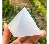 1pc 6cm Clear Selenite Pyramid Decor Crystal Irregular Shape Bohemian Style Home & Office Decoration for Holidays Gemstone Stone