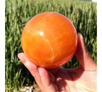 1pc 7-8cm Orange Calcite Crystal Ball striped stone ball for home decor Gemstone Stone