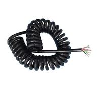 1pc 8-core 0.3mm² de resorte Cable en espiral estirable Cable de alimentación negro Núcleo de cobre puro Funda de TPU Resistente al desgaste Resistente al aceite(Stretch 3.75m)
