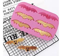 1PC 8 even bat plaster mould Silicone cake chocolate biscuit jelly baking mold milk incense mould DIY Tool for Birthday Party mousse Chocolate Pastry Mold Crayons Cupcake Topper-random color.