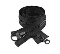 1pc 8# Resin Zippers Open-end Zipper DIY Sewing Jacket Coat Tent Tailor Accessories(Black,80cm)