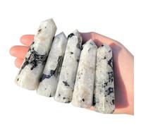 1pc 9-10cm Moonstone Stone Tower Crystal Obelisk Wand Throat Polished Gift Home Decoration Gemstone Stone