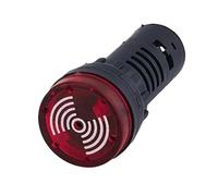 1pc AD16-22SM 12V 24V 110V 220V 380V 22mm Flash Signal Light Red LED Active Buzzer Beep Alarm Indicator Red Green Yellow Black(24V Red LED)