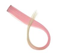 1pc All Long Straight Color Hair Piece Extensions Clip In Highlight Rainbow Streak Pink Synthetic Strands On Clips(350)