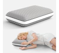 1pc Almohada de Fibra Cara - Soporte Ergonómico para Todas las Posiciones, Diseño Transpirable y Refrescante, Lavable a Máquina, , Cierre con Cremallera, Estilo Moderno y Elegante
