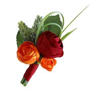 1Pc Artificial Rose Corsage Wedding Realistic Brooch Accessory Bride Bridegroom for Engagements Anniversaries and Special Occasions