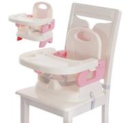 1pc asiento de refuerzo para niños pequeños para mesa de comedor, asiento de refuerzo para bebés ajustable y plegable con correas y bandeja extraíble, elementos esenciales de la casa seguros po