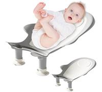 1pc bañera de bebé, drenaje suave sin deslizamiento ajustable de drenaje en forma de U baños de baño con retoños para bebés 0-12 meses uso en el hogar