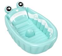1pc bañera inflable para bebés, 32x22x12 pulgadas linda bañera de de bebé de dibujos animados con puerto de drenaje, elementos esenciales para niños pequeños suaves para niñas, niños.