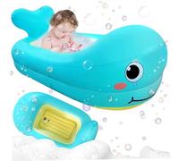 1pc bañera inflable para bebés, bañera de baños de ballena linda ballena de de 32x20x10 pulgadas con puerto de drenaje, elementos esenciales para niños pequeños sin deslizamiento para niñ