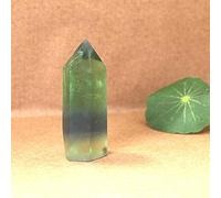 1PC Barra hexagonal de cristal natural Punta de cristal Adorno mineral Piedras curativas para la salud Varita Decoración moderna para el hogar Recoger regalos-Verde Fluorita_50-60mm