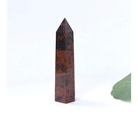 1PC Barra hexagonal de cristal natural Punto de cristal Adorno mineral Piedras curativas para la salud Varita Decoración moderna para el hogar Recoger regalos-Obsidiana roja_50-60mm