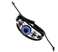 1PC Blue Glass 30mm Pendants Necklace For Women Men TurkeyLucky Necklace Choker Jewelry Accessories,Blue White Zinc Plated