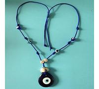 1PC Blue Glass 30mm Pendants Necklace For Women Men TurkeyLucky Necklace Choker Jewelry Accessories,Gold-color