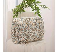 1pc Bolsa de Maquillaje Acolchada Floral, Bolsa de Cosméticos Estética a , Estuche de Algodón Acolchado para Viaje, Regalo para Damas de Honor